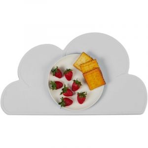 Relaxdays Set de Table en Forme de Nuage, antidérapant, Lavable, en Silicone, L x P : 47 x 26,5 cm, Gris Clair