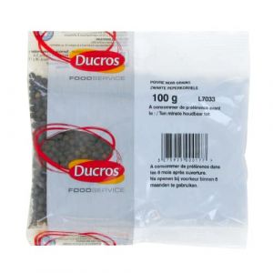 Ducros Poivre noir entier / Poivre noir en grains 100g - Marque 2 sachets