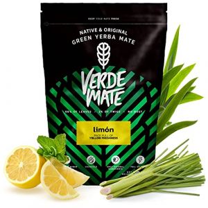 Yerba Maté Verde Mate Green Limon 500g, Verde Mate Green Limon, Yerba maté du Brésil, Yerba mate aromatique, Sans gluten, Sans fumée