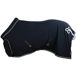 HKM Couverture polaire avec col Bleu Bleu fonc&eacute; Longueur du dos 125 cm