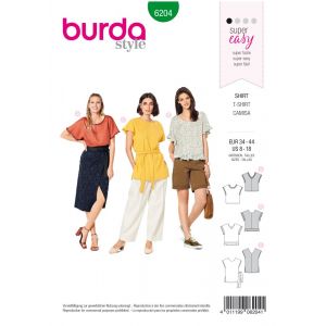 Image de Patron Burda 6204 Tee-Shirt blouse femme r&eacute;versible - du 36 au 46 -