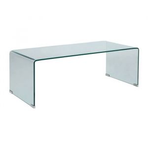 Oviala Table basse rectangulaire L110 cm en verre trempé transparent