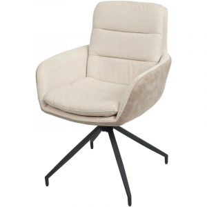 Chaise de salle à manger MENDLER HWC-K32 tissu/textile crème beige