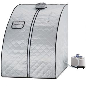 TecTake Sauna à vapeur mobile - Cabine SPA mobile THERMALUXE II 1000 W avec fonction minuterie sac de transport inclus