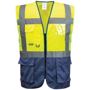 Portwest Gilet haute visibilité - Homme (Lot de 2) (2XL) (Jaune/Bleu marine)