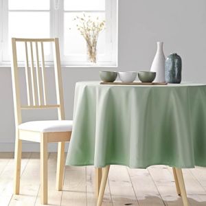 Douceur d'Int&eacute;rieur, Nappe Ronde (&Oslash; 180 cm) Essentiel Sauge, Polyester Uni