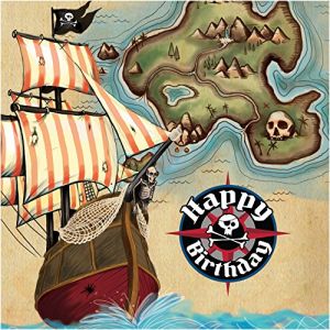 16 serviettes Carte au tr&eacute;sor de pirate (33 cm)