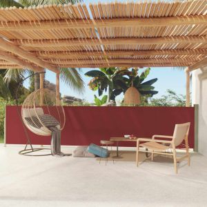 VidaXL Auvent latéral rétractable de patio 117x600 cm Rouge