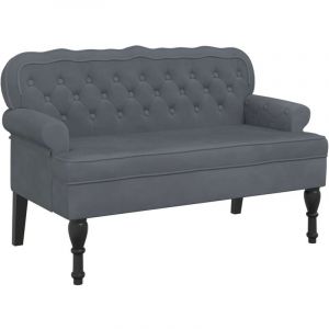 VidaXL Banc avec dossier gris fonc? 119,5x64,5x75 cm velours