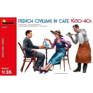 Mini Art Figurines Civils français au café (x3) – 1:35
