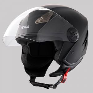 Image de VEVOR Casque de moto 3/4 face, casque Smart Street ABS haute densité, avec communications Bluetooth et lentille interchangeable, casque de motocross confortable approuvé DOT, pour jeunes et adultes, M