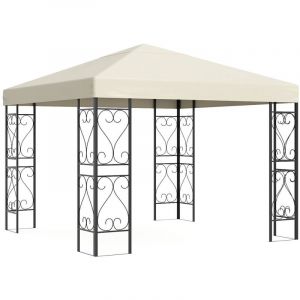 Tonnelle de jardin en m&eacute;tal fa&ccedil;on fer forg&eacute; - 9 m&sup2; - Noir - FIDALA