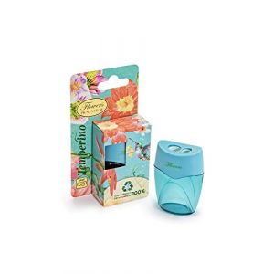 Pigna, Blister 1 taille-crayon NATURE FLOWERS, 2 trous, avec réservoir, paquet individuel