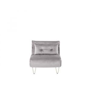 Beliani Banquette convertible 1 place en velours gris VESTFOLD