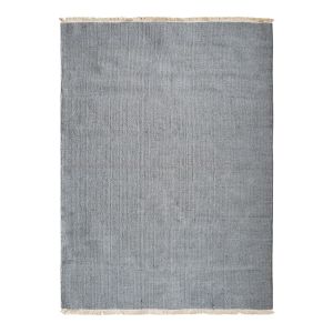 The Deco Factory Tapis en jute et coton avec franges gris clair 120x170