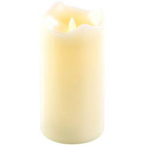 Britesta : Bougie en cire véritable avec flamme LED mobile, 90 x 180 mm, taille L