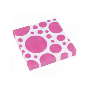 Image de 20 Serviettes papier pois fuschia