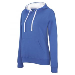 Kariban Pack 20 Sweat-shirt capuche contrastee femme Light Royal Blue/White K465 - Taille XL