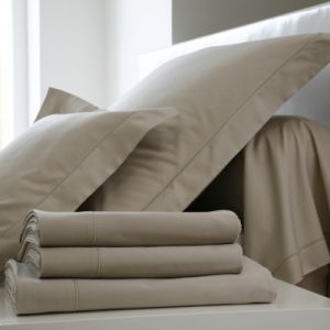 Blanc des vosges Uni 57 Fils Housse de Couette Coton Ficelle 260 x 240 cm