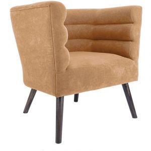 Image de Present time Fauteuil de salon design velours Explicit - Jaune ocre