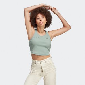 Adidas Débardeur crop côtelé Lounge Rib Vert Grisé - Taille L;M;S;XL;XS
