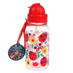 Bouteille Gourde Enfant - BARBACADO - Coccinelle - 500ml - Paille Int&eacute;gr&eacute;e - Cordon de Transport