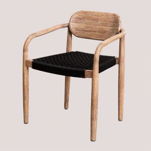 Chaise de salle à manger avec accoudoirs en bois Naele SKLUM Noir 74 cm