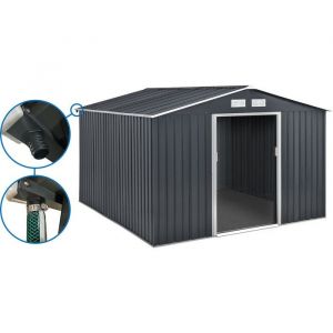 Habitat et Jardin Abri de jardin m&eacute;tal - "Vegas"- 15 m&sup2; avec goutti&egrave;re