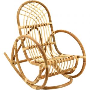 Aubry Gaspard Rocking chair enfant en rotin naturel Rodéo Beige