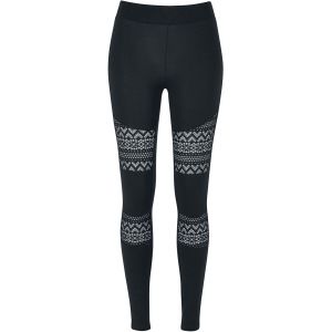 Urban classics Legging en Dentelle pour Femme Pantalons, Noir
