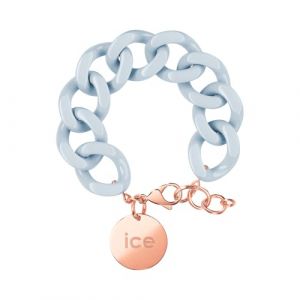 ICE-WATCH - Jewellery - Chain Bracelet - Pastel Blue - Rose-Gold - Bracelet Mailles XL de Couleur Bleue pour Femmes Fermé d'Une Médaille Rose-Gold (020920)