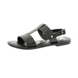 Kickers Femme DINES Sandale Plate, Noir, 41 EU