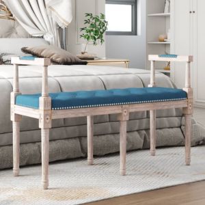 VidaXL Banc Bleu 110x40x70 cm Velours