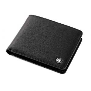 Portefeuille POWR pour homme, en cuir véritable, double porte-cartes de crédit plié avec blocage RFID, 6 fentes pour cartes, plus 2 compartiments pour billets de banque et un compartiment avec fenêtre pour carte d'identité, élégant