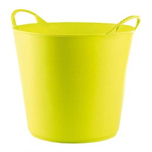 RED HOG Container Bucket Basket Flexible Flexi Multifunctional, Ecurie, Jardin, Garage, Alimentation Animale, Stockage, Transport, Arrosage, Lavage, Résistance 120 kg, 34x29,5x26,5cm 26L Pistache