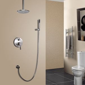 Kroos Douc t rmostatique nickel brossé douc tte en laiton m if avec support mural 200 mm
