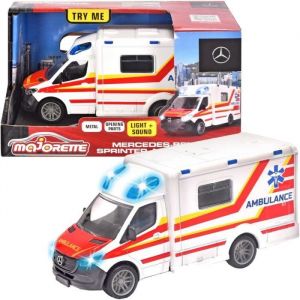 Simba Toys MOJORETTE Grand Series Ambulance Jouet Mercedes-Benz, en m&eacute;tal et Plastique, 12,5 cm, lumi&egrave;re et Son (213712001038)