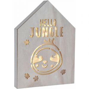 Homéa, Maison Led 20 x 3,5 x H27,5 cm Hello Jungle Paresseux