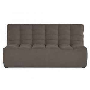 Lisa Design - Ellie - canap&eacute; 2 places sans accoudoir en velours textur&eacute; - gris