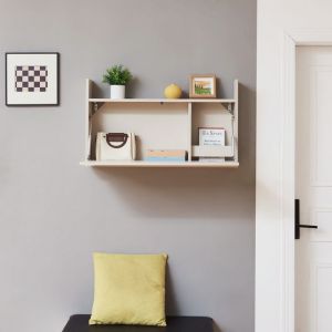 Bureau mural rabattable Rautalampi 48 x 83 x 48 cm beige [en.casa]