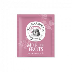 Les 2 Marmottes Infusion Mêlée de Fruits 30 sachets - Cassis, framboise, airelle - fruitée et fraîche - Made In France - Sans arômes ajoutés - 51g