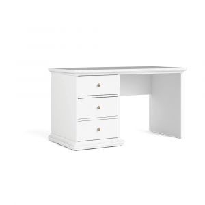 Alter Bureau avec trois tiroirs, couleur blanche, 130 x 73,9 x 61,6 cm