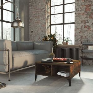 VidaXL Table Basse 60x60x30 cm Aggloméré Chêne fumé