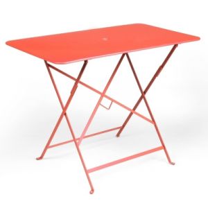 Fermob Table pliante Bistro / 97 x 57 cm - 4 personnes - Trou parasol capucine en métal