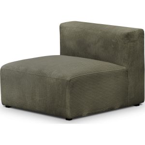 Chauffeuse sans accoudoirs modulable en velours côtelé vert kaki - Modulo - Kaki