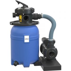 wiltec Filtre à sable 180W 14L Cuve de filtration Pompe auto-amorçante 9000L/h Piscine hors-sol