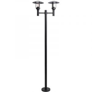 Beliani Lampe d'Extérieur Moderne à 2 Lumières Jardin Éclairage de Chemin Abat-jour Verre Aluminium Noir Tizu