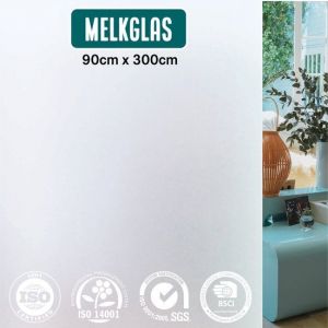 Homewell Film pour fen&ecirc;tre HR++ 90x300cm - Solaire et isolant - Anti-vue - Statique - Verre laiteux - Avec treuil