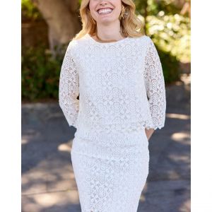 Blouse manches 3/4 col rond uni BLEYA