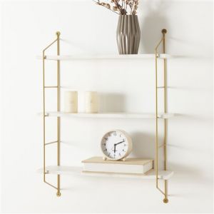 Étagère Murale à 3 niveaux Visby 48 x 15 x 64 cm effet marbre blanc